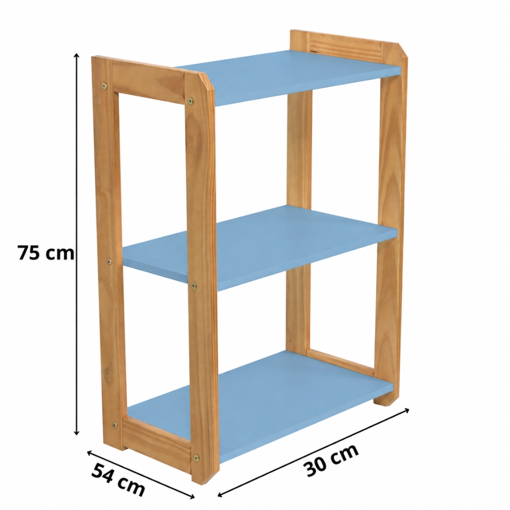 Estante Montessori para Brinquedos Azul