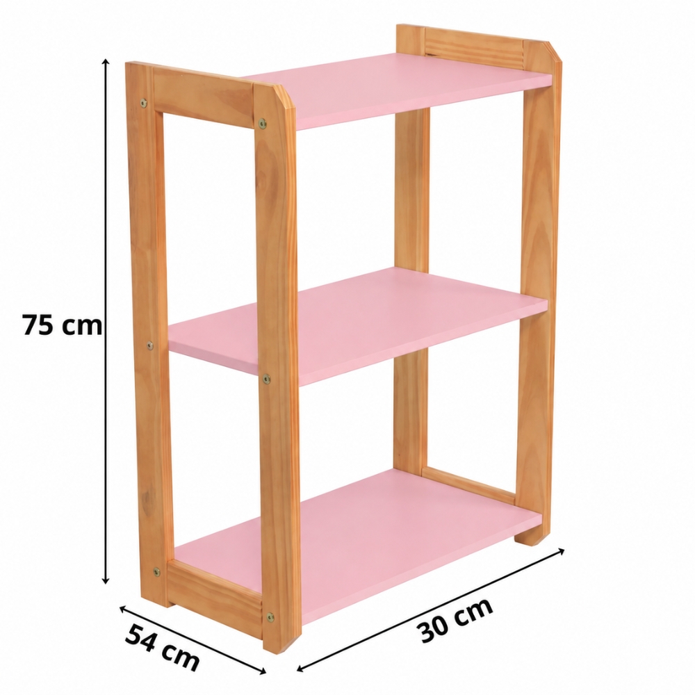 Estante Montessori para Brinquedos Rosa Blush