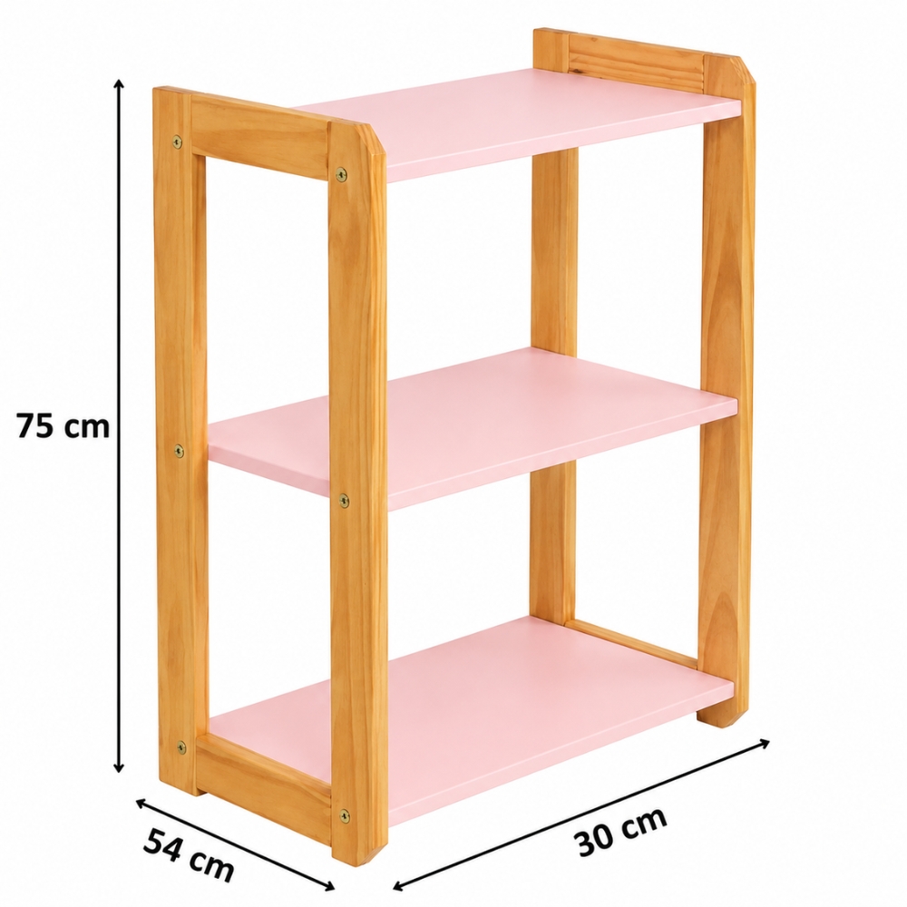 Estante Montessori para Brinquedos Rosa