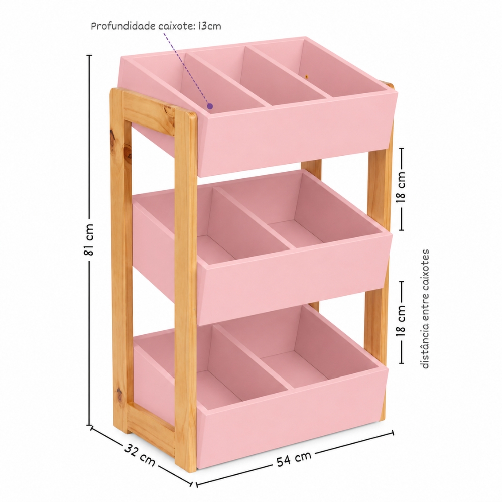 Estante Organizadora Rosa Blush Bella
