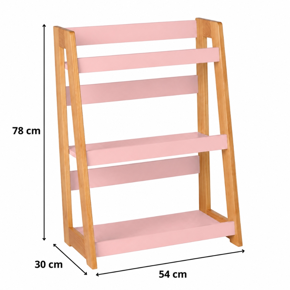 Estante Porta Livros de Chão Rosa Blush
