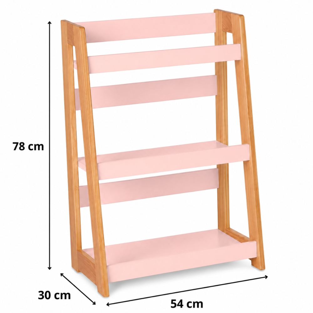 Estante Porta Livros de Chão Rosa