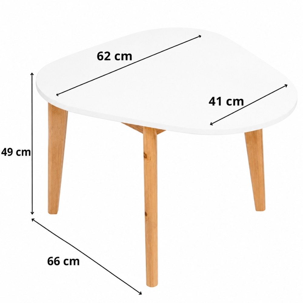 Dimensões Mesa Infantil Orgânica Branca