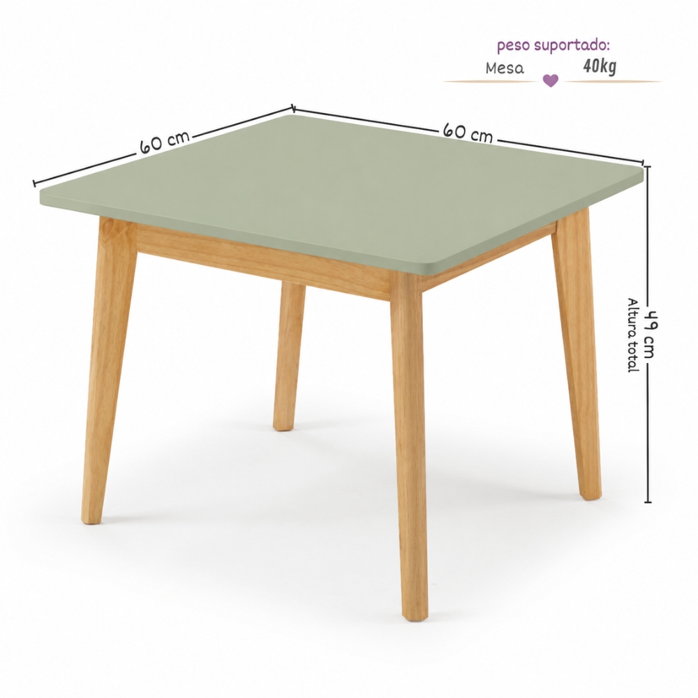 Mesa Infantil Verde Oliva Theo