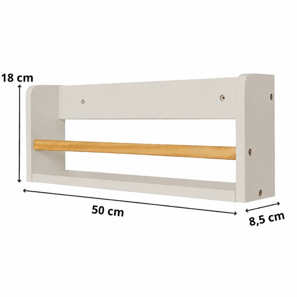 Prateleira de Livros 50cm Cinza Greige Theo