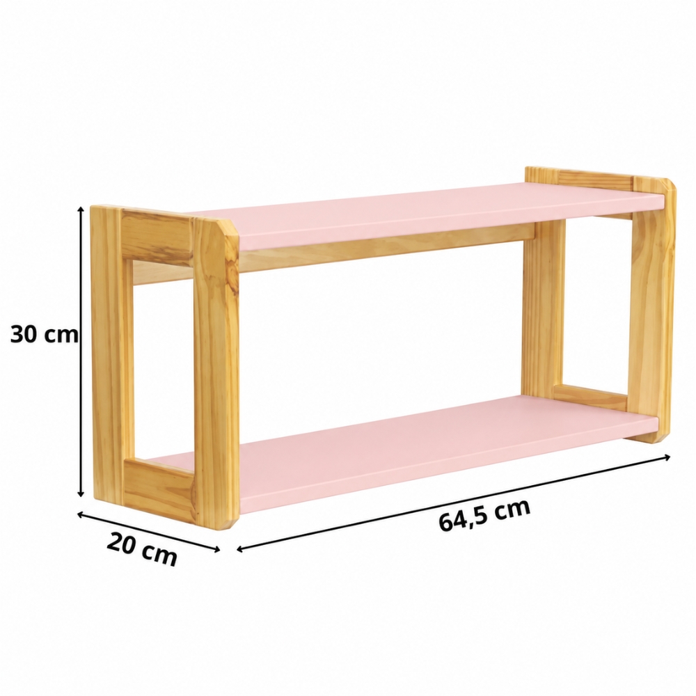 Prateleira Dupla Rosa Blush