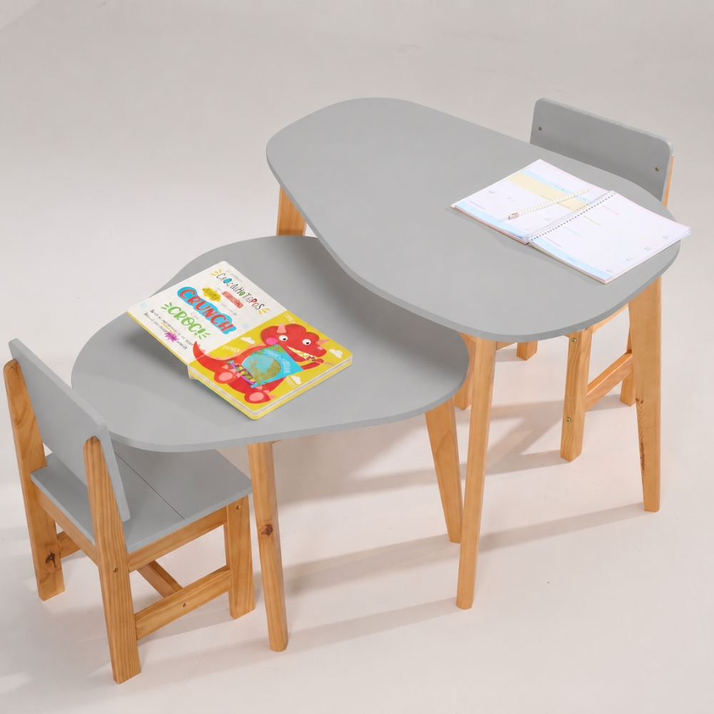 Mesa Infantil Orgânica Cinza Greige