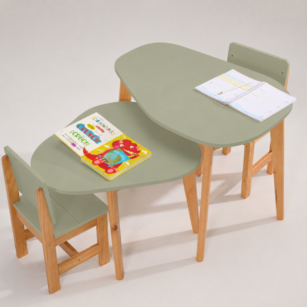 Mesa Infantil Orgânica Verde Oliva