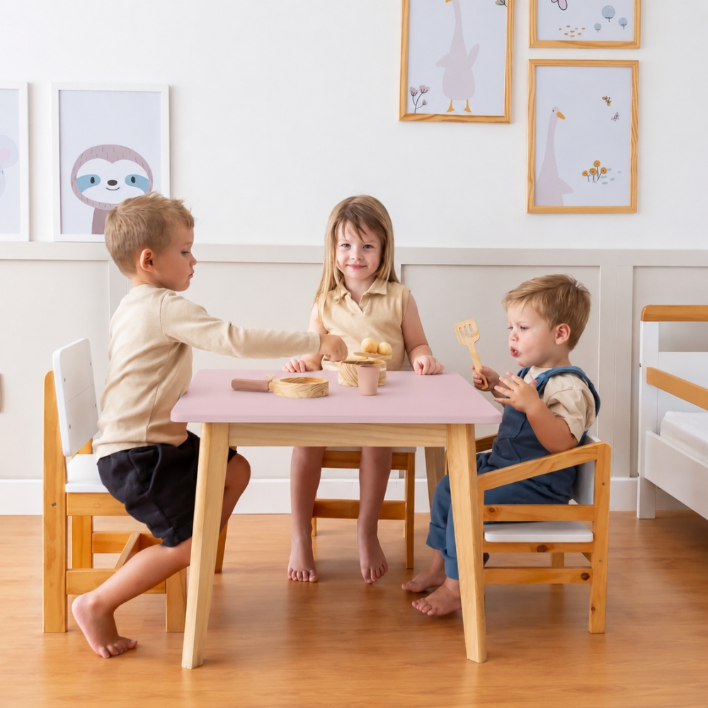 Mesa Infantil Rosa Blush Theo