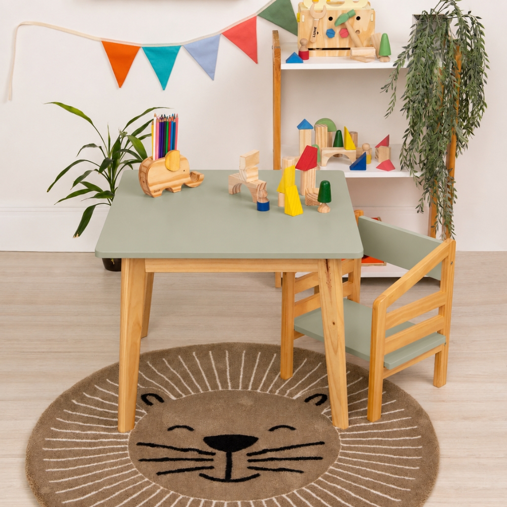Mesa Infantil Verde Oliva Theo