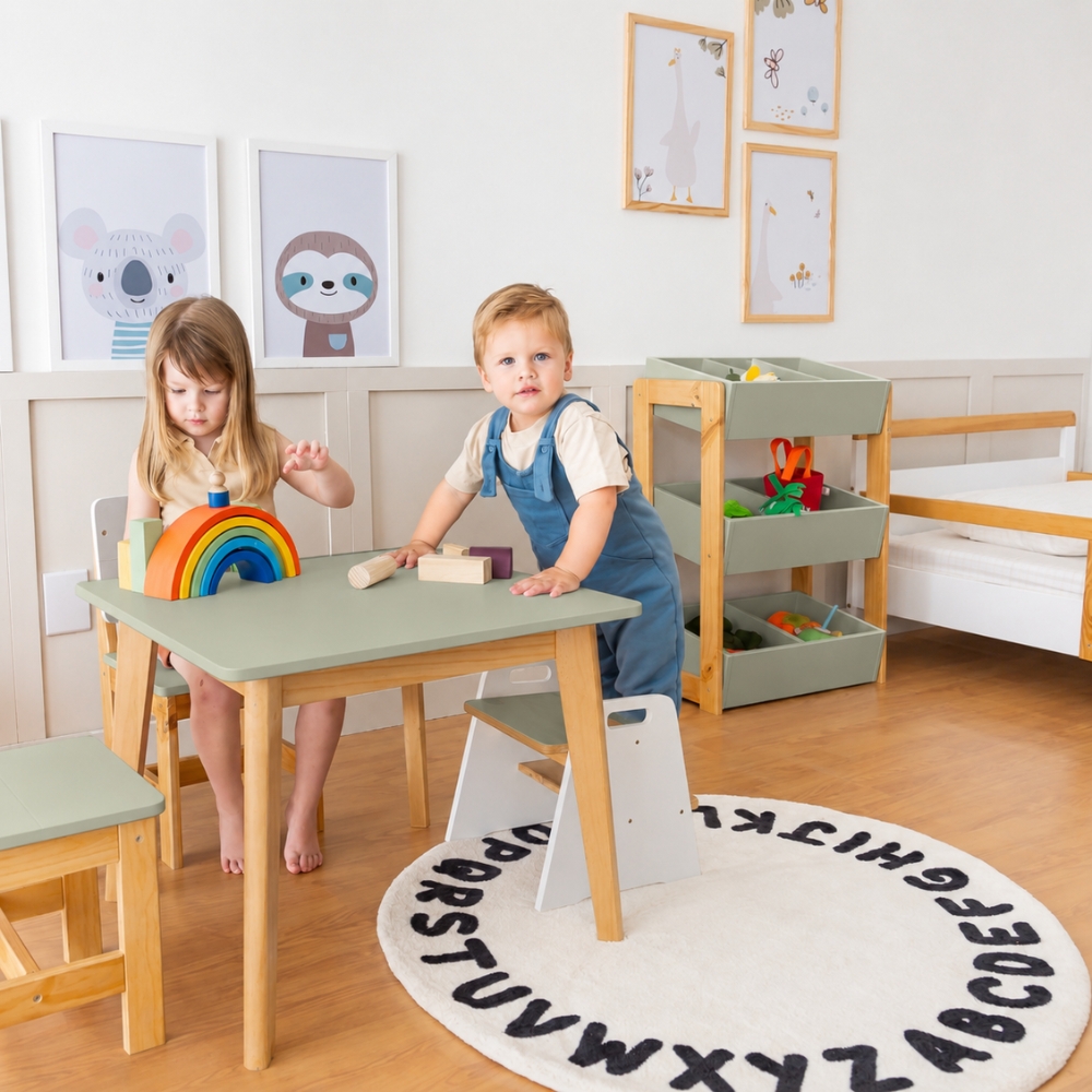 Mesa Infantil Verde Oliva Theo