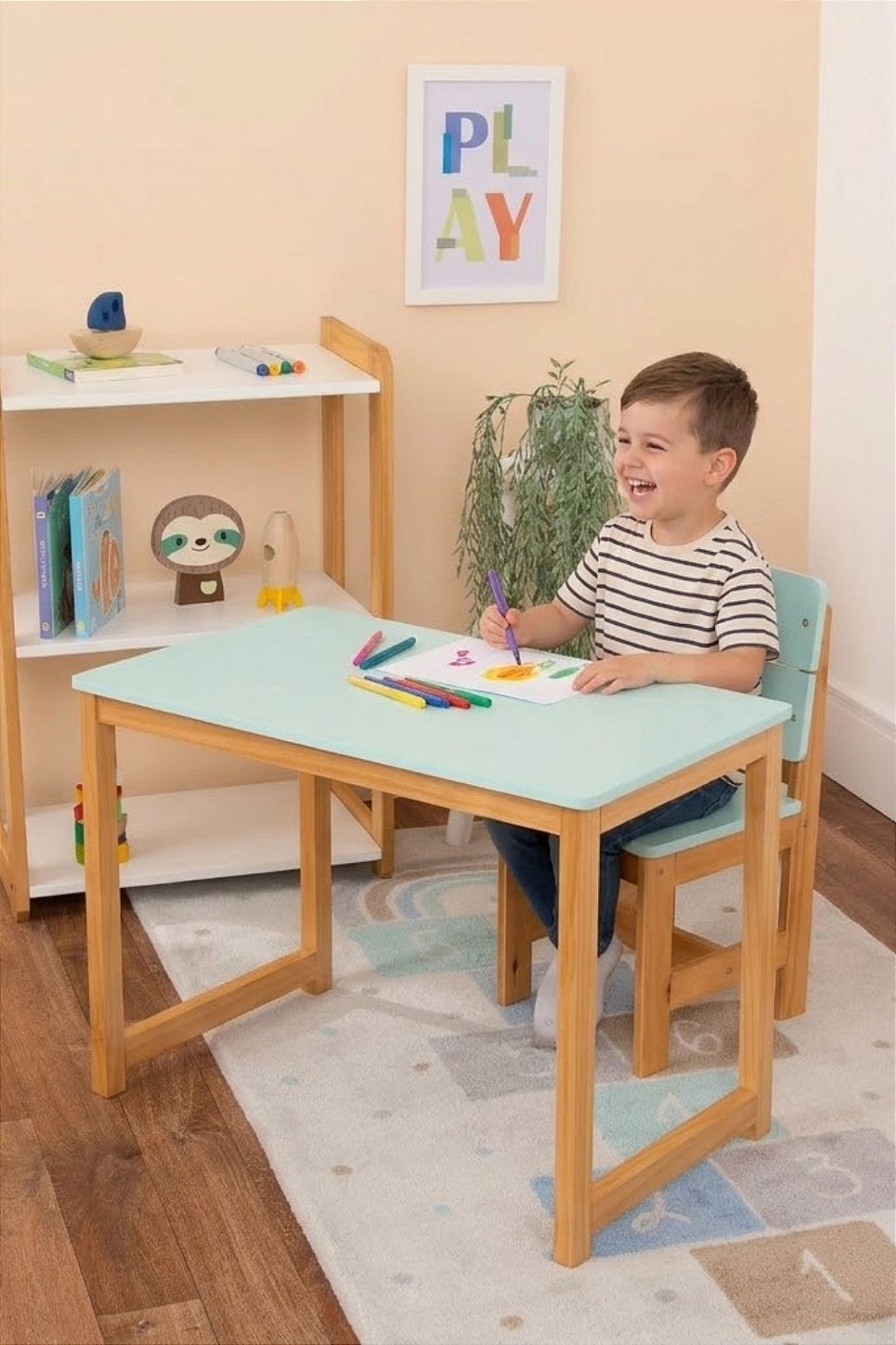 Mesa Retangular Juvenil Luna Verde