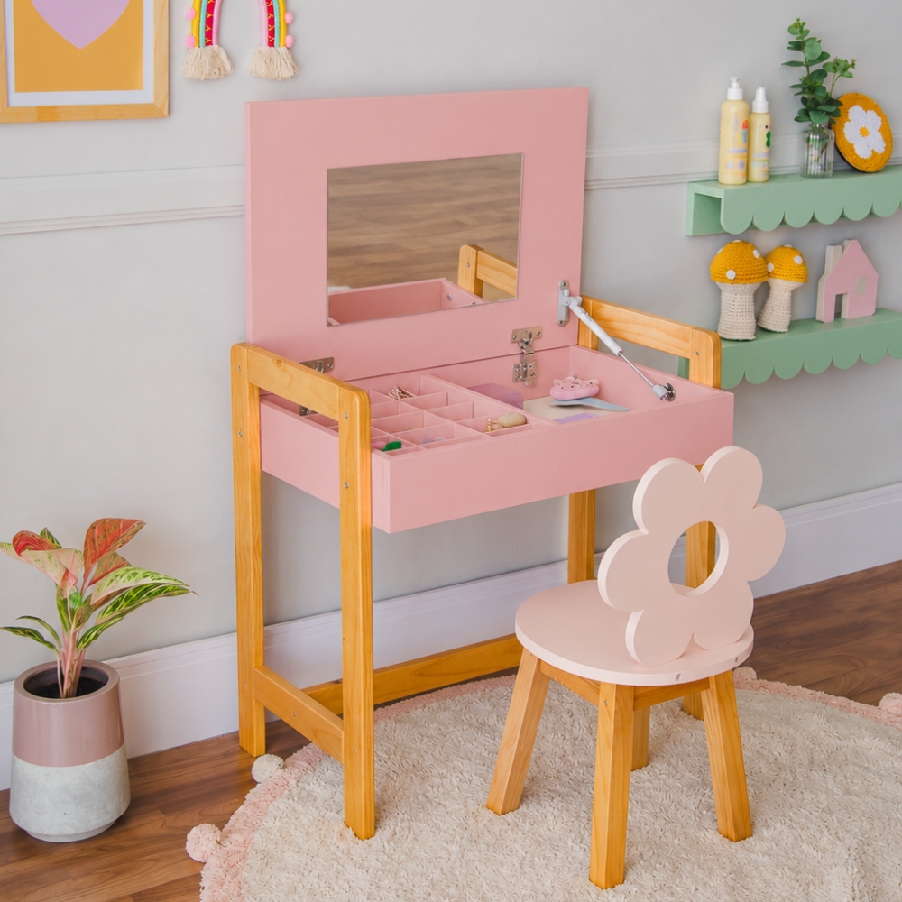 Penteadeira com Regulagem Rosa Blush