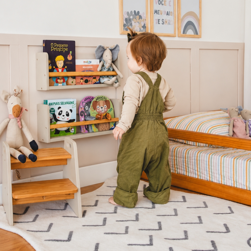 Prateleira de Livros 50cm Cinza Greige Theo