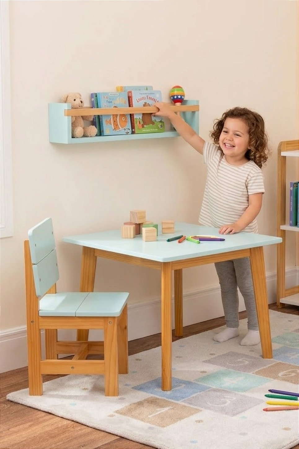 Prateleira de Livros 60cm Verde Bella