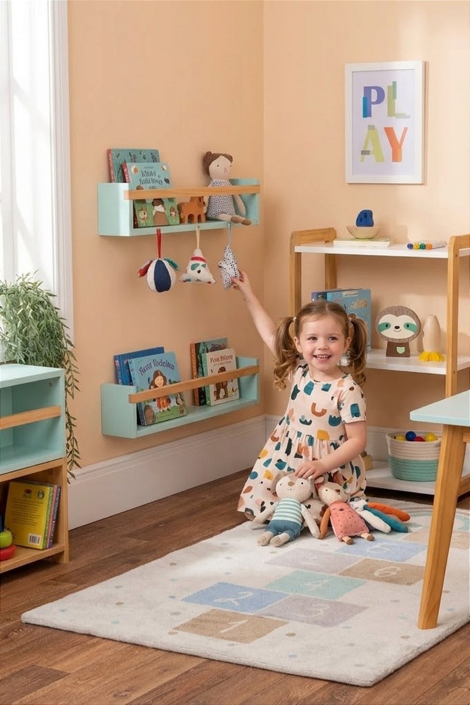 Prateleira de Livros 60cm Verde Bella