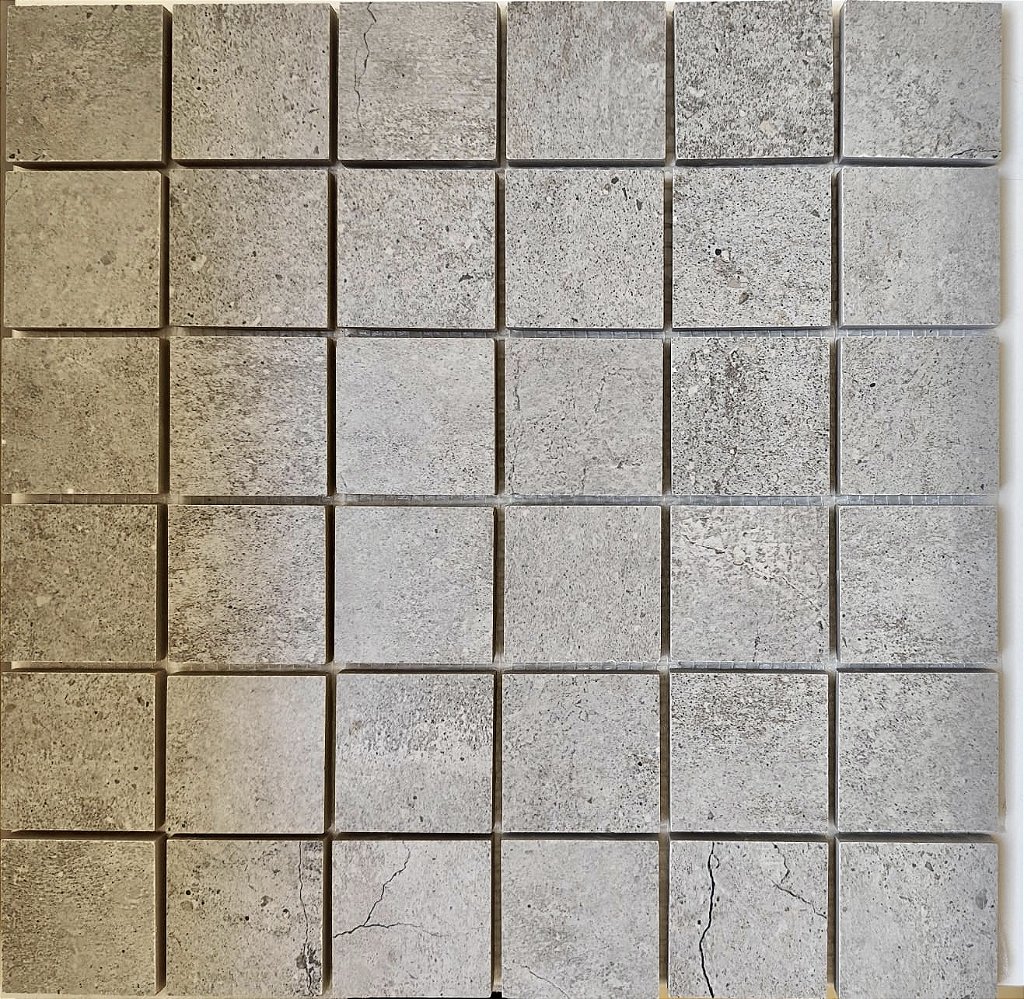 食器 rin5 PASTILHA DE PORCELANA MOSAICO SEATTLE GRIS 5X5 ACETINADA CINZA