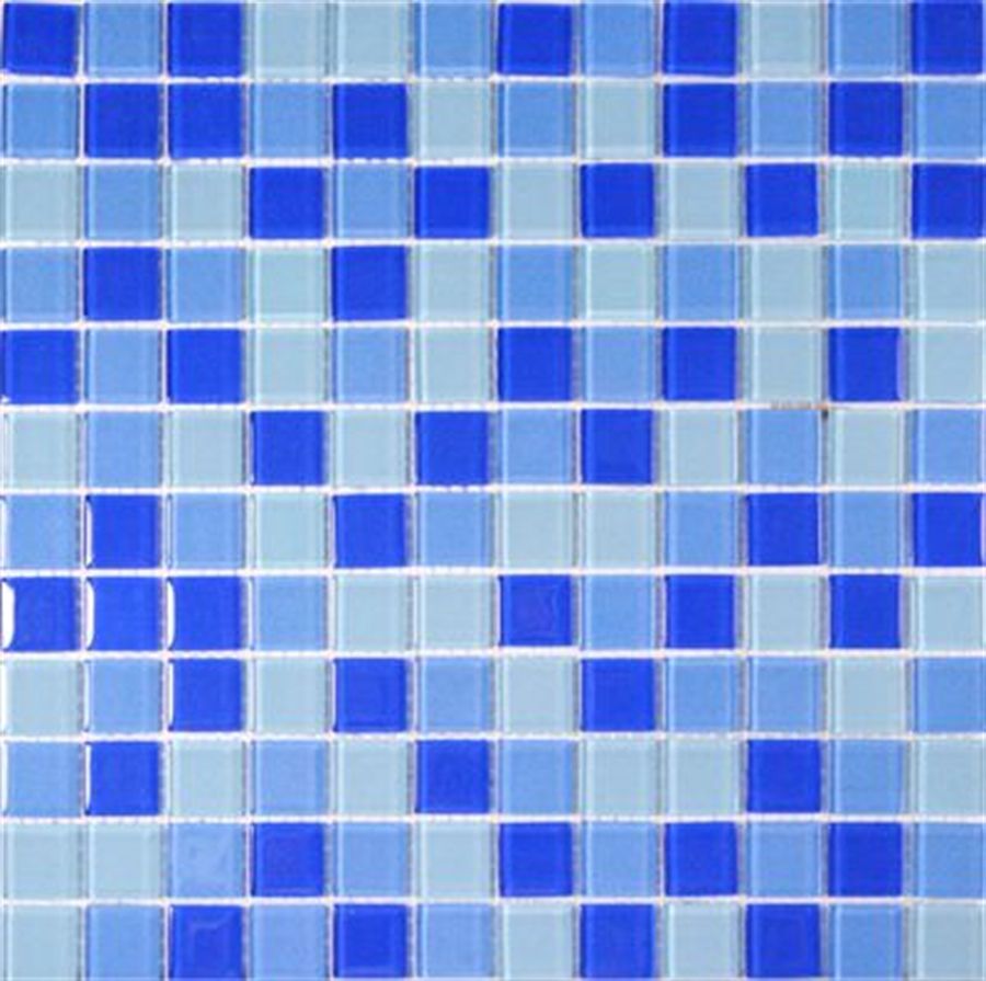 PASTILHA DE VIDRO 2,3X2,3 MIX CRISTAL GLASS TONS DE AZUIS CG25