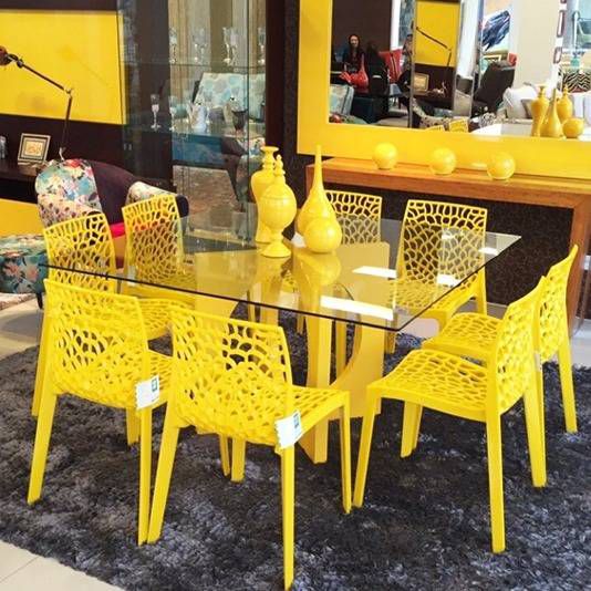 Cadeira Gruvyer Amarela em Polipropileno Vazada - Casa e Cadeira - Casa &  Cadeira - Todo o Site em até 12x s/Juros