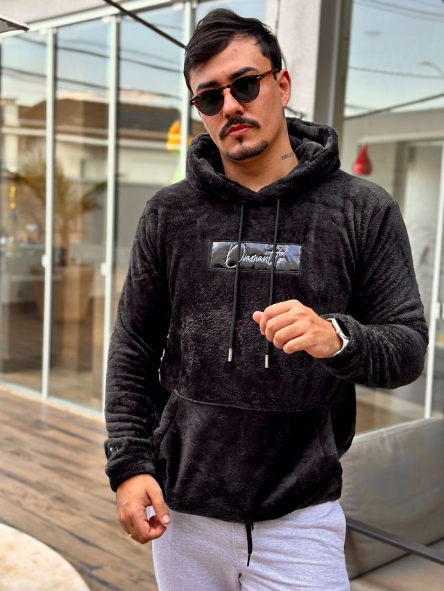 Casaco Moletom Flanelado Moletom Oversized Masculino CASACO