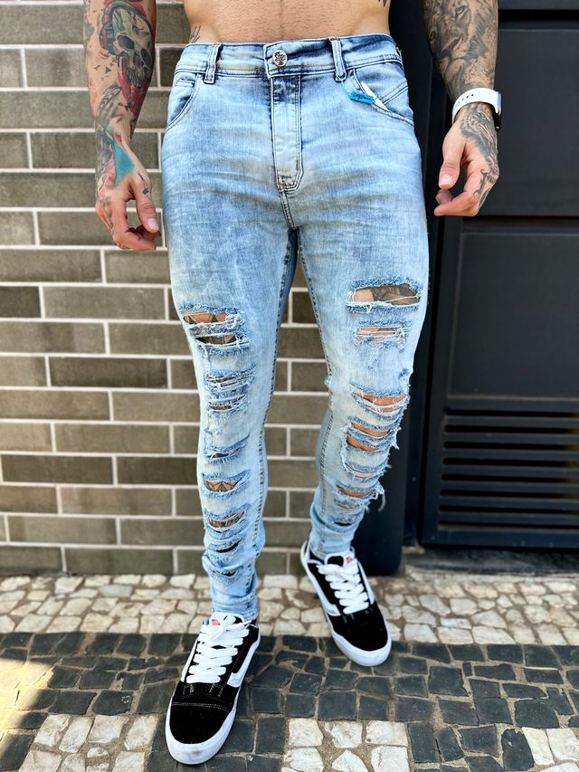 Mens Jeans CalÃ§a Pantacourt Jeans Masculina Moda CalÃ§a Denim