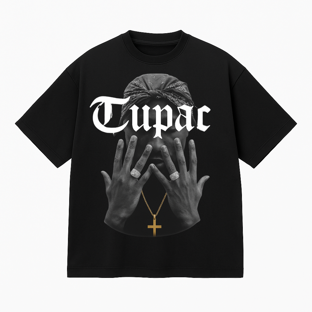 CAMISETA TUPAC OVERSIZED 2PAC PRETA - AFTER STORE