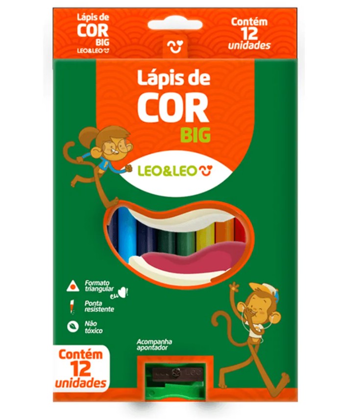 Lapis De Cor Big Jumbo Com 12 CoresLeo & Leo no Shopping do Estudante -  Shopping do Estudante | E-commerce de Papelaria