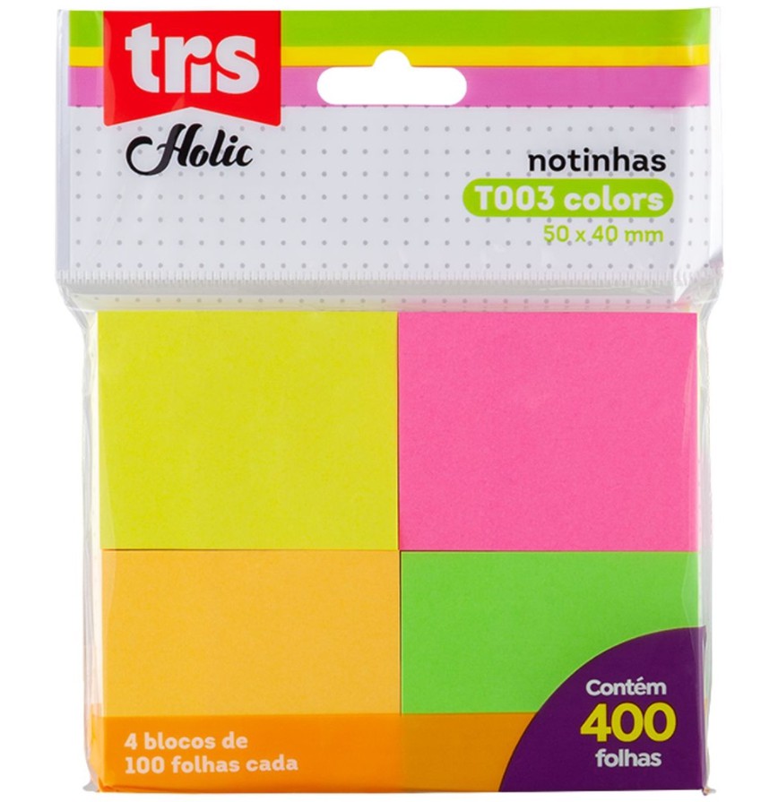 Bloco Notas Adesivas Tris T003 Colors 50x40mm 100 Folhas - Shopping do  Estudante | E-commerce de Papelaria