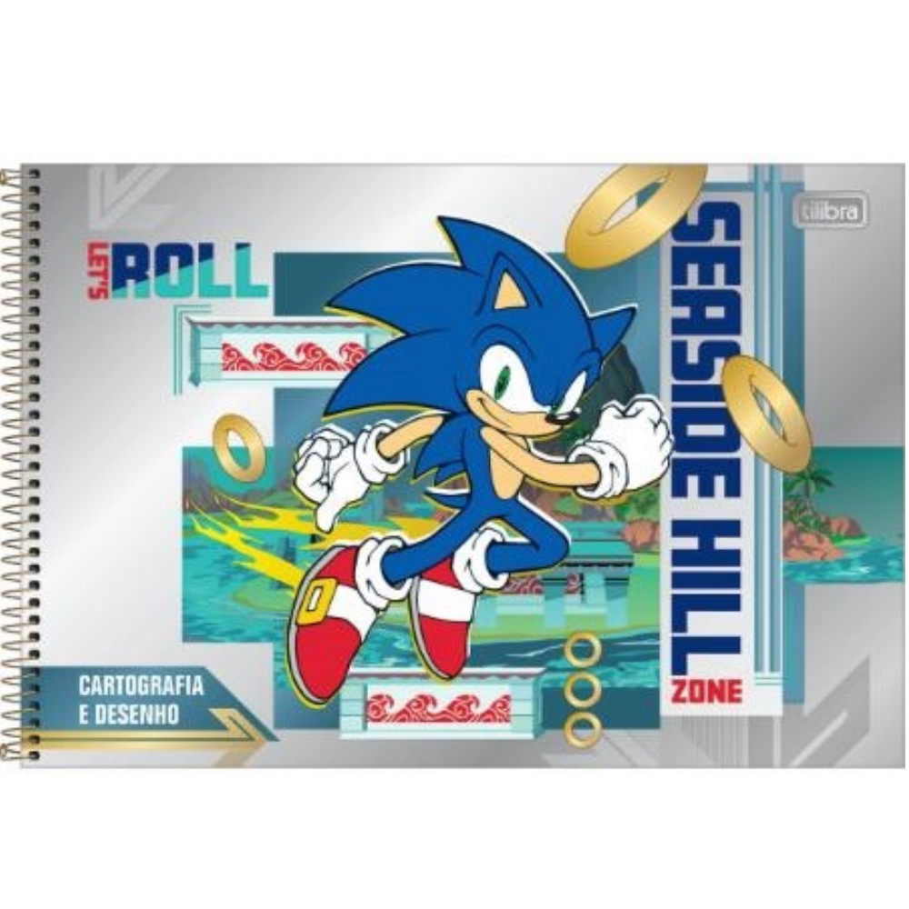 Caderno Brochura Sonic Let's Roll 80 Folhas Tilibra - Pedagógica