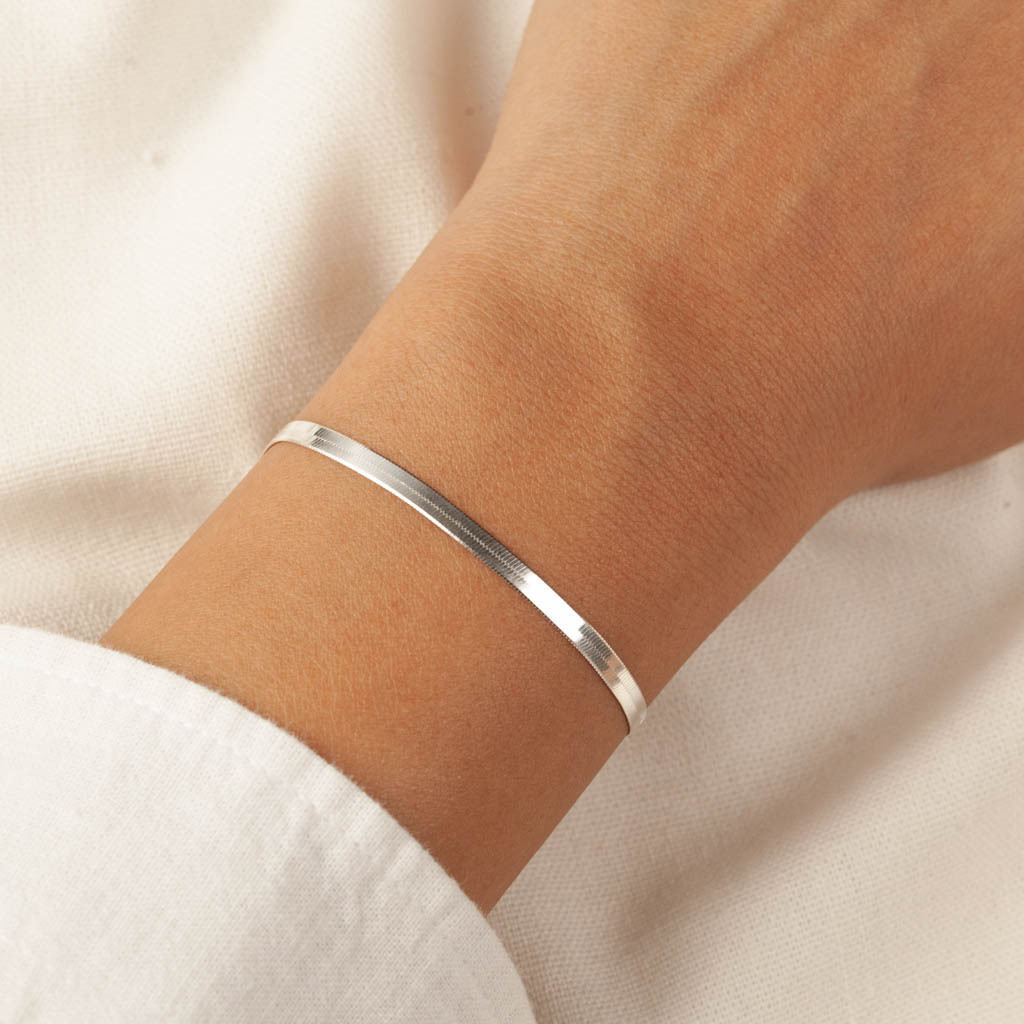 Pulseira Laminada 3.3mm - 19cm - Prata 925 - M6 JOIAS ATACADO