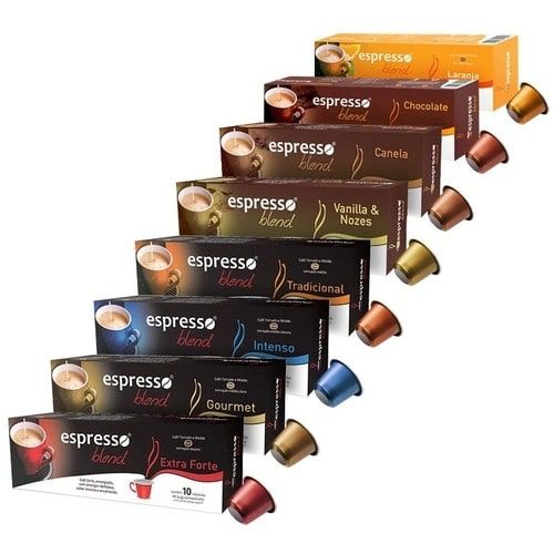 KIT "OFERTA" 70 cápsulas de café (extra  forte,gourmet,tradicional,vanilla,canela,chocolate e laranja) + 10 intenso.  para Nespresso - Espresso Blend