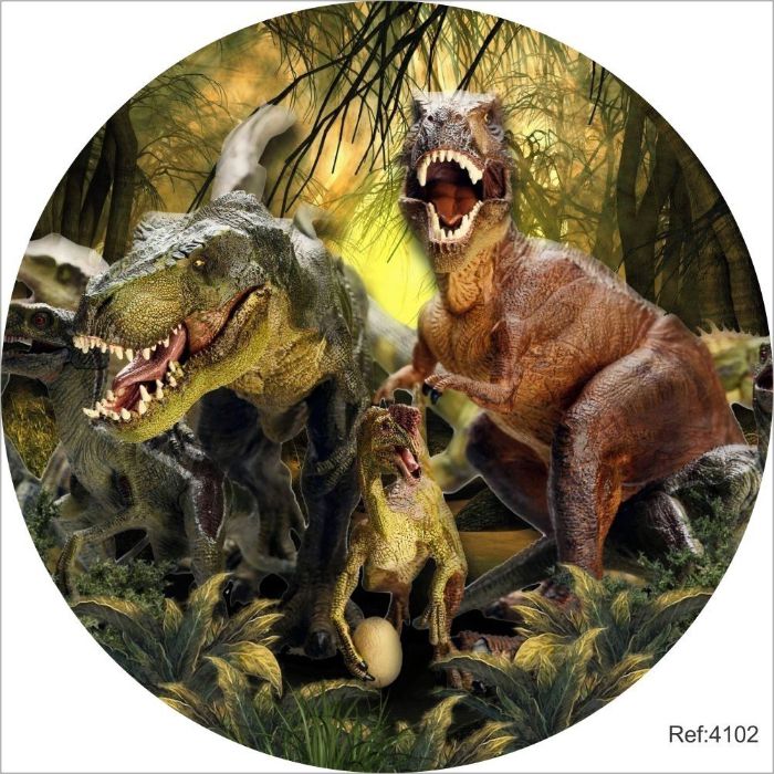 Painel de Festa em Tecido - Jurassic World Rex Dinossauro - Via