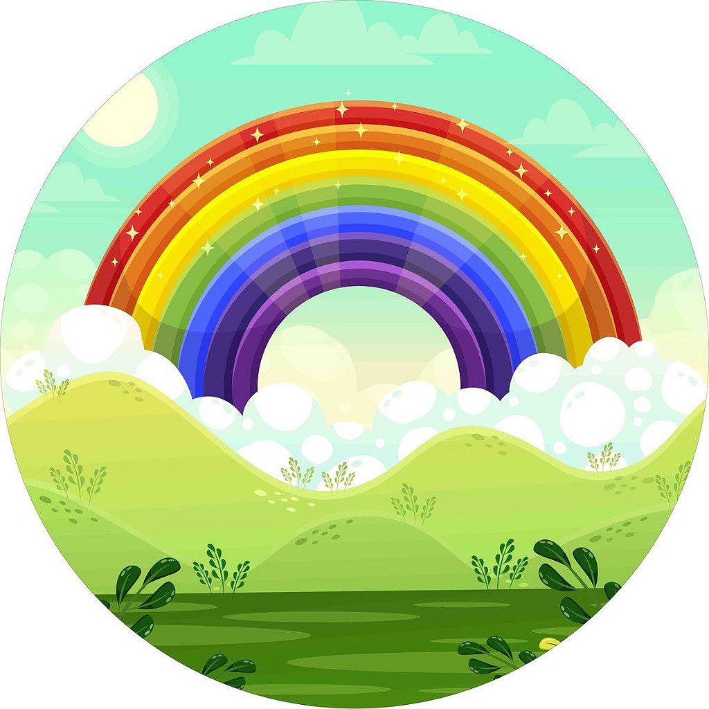 Sol kawaii colorido, nuvem, desenho animado arco-íris, chá de bebê