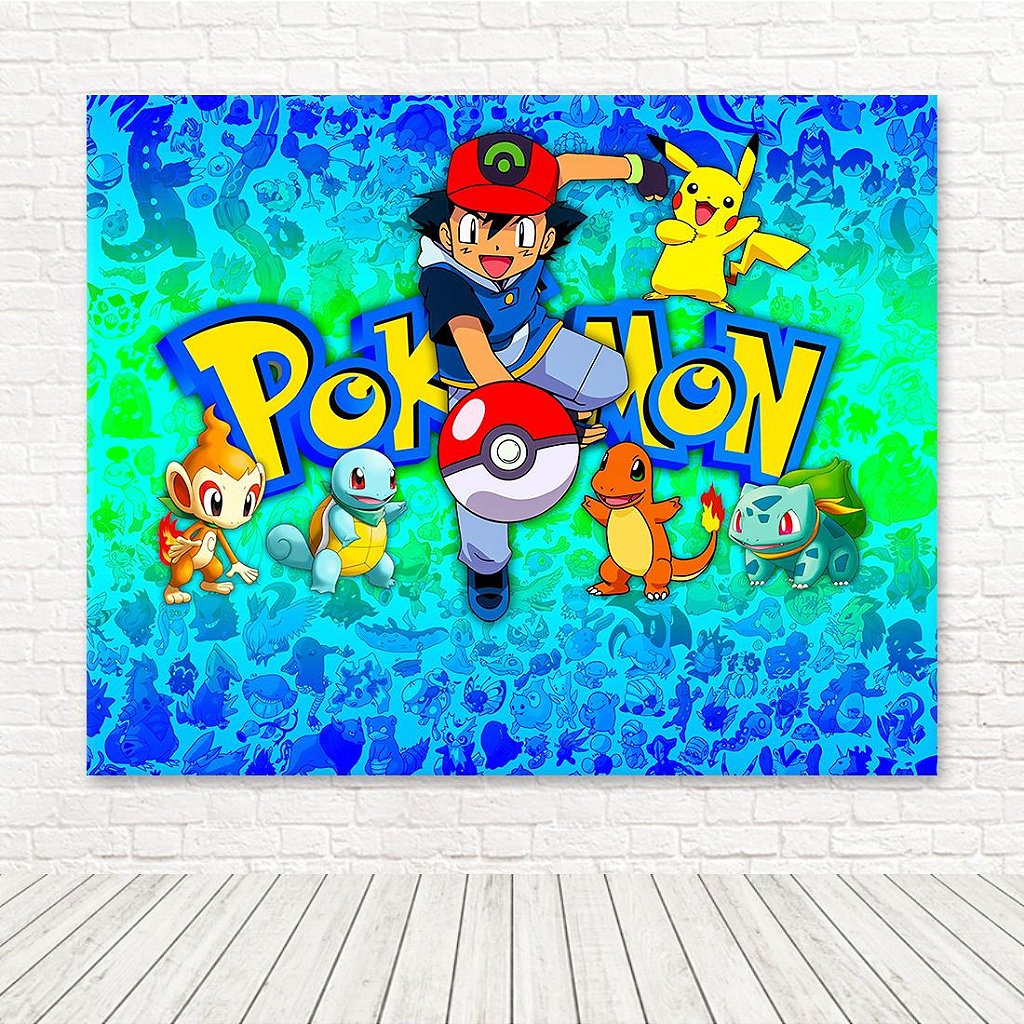 Painel Pokemon Redondo 1,3 a 1,5m em Tecido