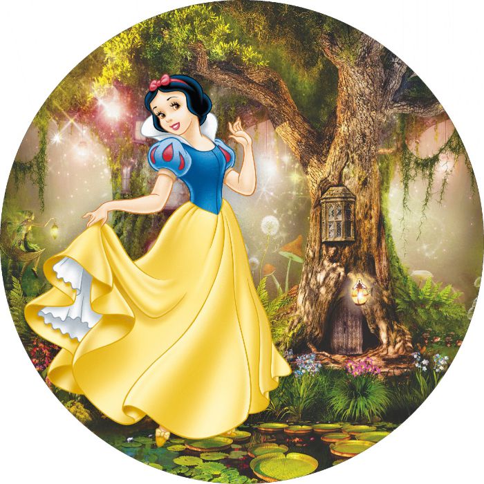 Painel Redondo Tecido Sublimado 1,5x1,5m Branca de Neve 3d