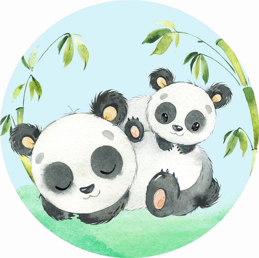 Kit Digital Pandas Aquarela, Cliparts, Desenho Panda