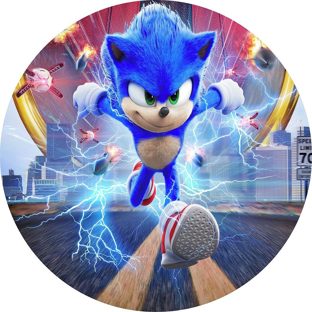 Painel de Festa Sonic - O Filme - 1,50x1,50m