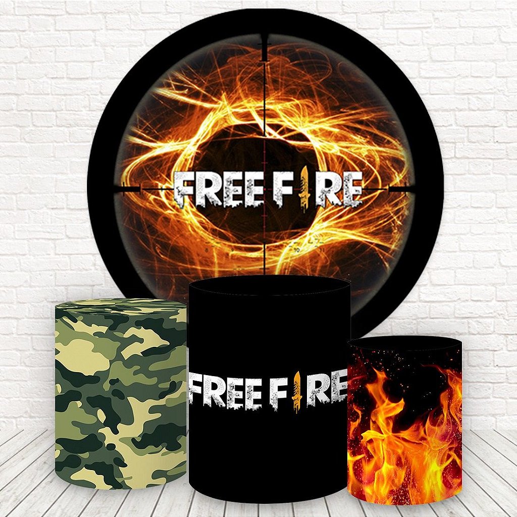 Painel Redondo Free Fire - Adecore Tecidos