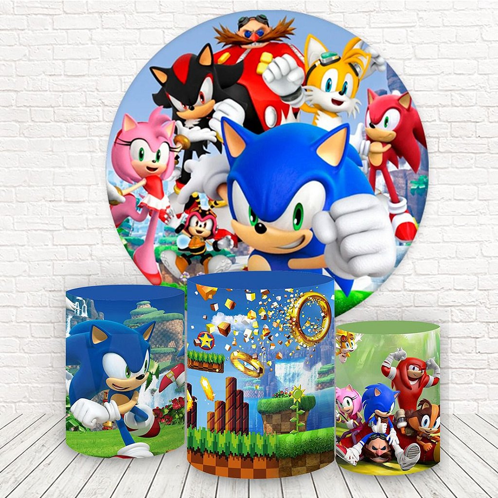 Painel de Festa Sonic - O Filme - 1,50x1,50m