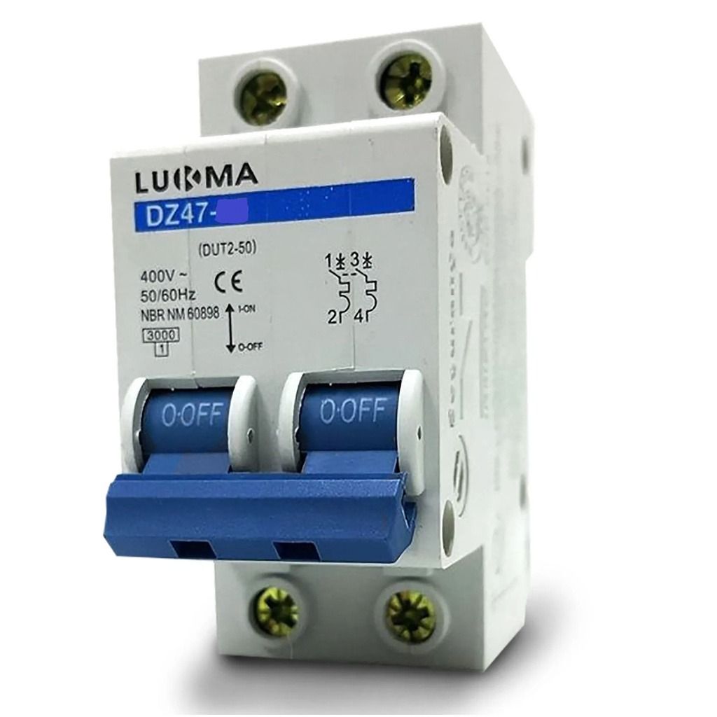 Mini Disjuntor Bipolar Curva C de 10A á 80A LUKMA | Elétrica Suzuki -  Elétrica Suzuki