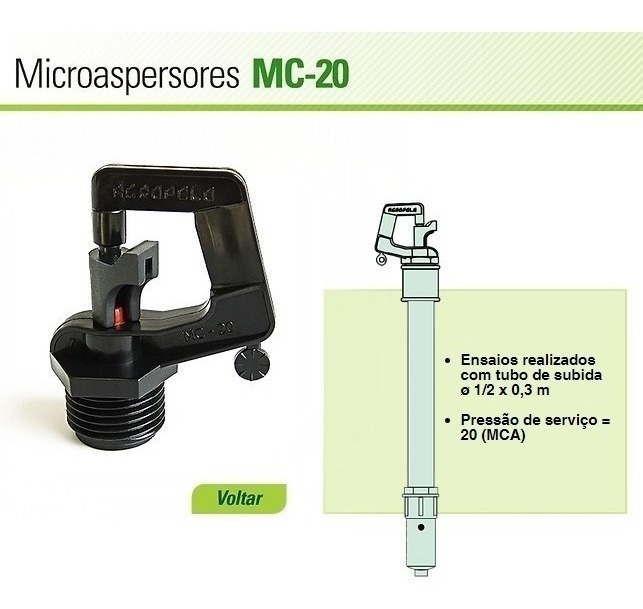 Aspersor Micrao Agropolo Mc-20 1/2 Kit C/ 10 Peças - MHT E-SHOPPING - Venha  nos Visitar!