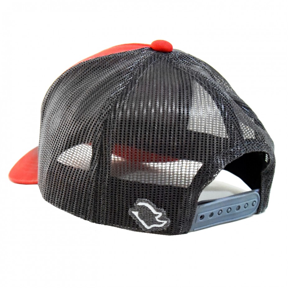 BONÉ MASCULINO STERK TRUCKER - VERMELHO - SILK 3D E BORDADO - ABA CURVA