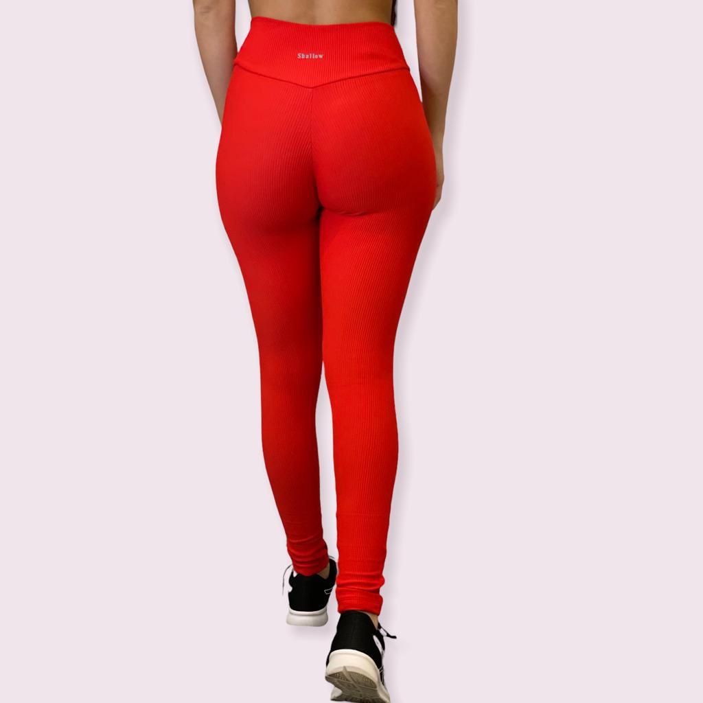 Legging Kim Cotelê Vermelho - Shallow Beachwear