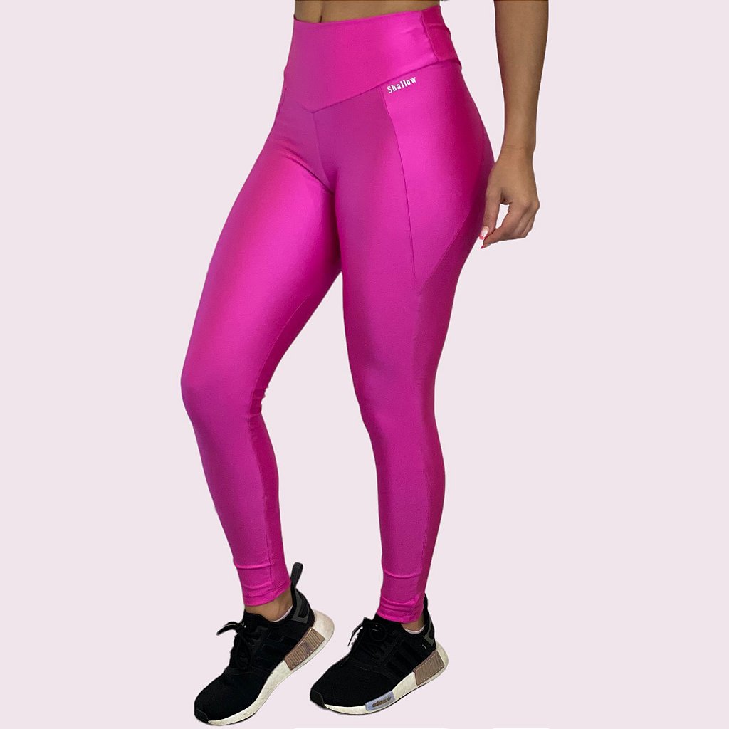 Legging Recortes Metalizado Pink Neon - Shallow Beachwear