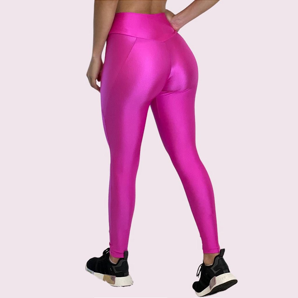 Legging Recortes Metalizado Pink Neon - Shallow Beachwear