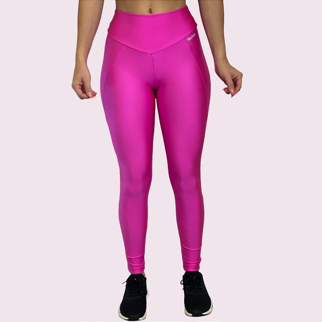 Legging Recortes Metalizado Pink Neon - Shallow Beachwear