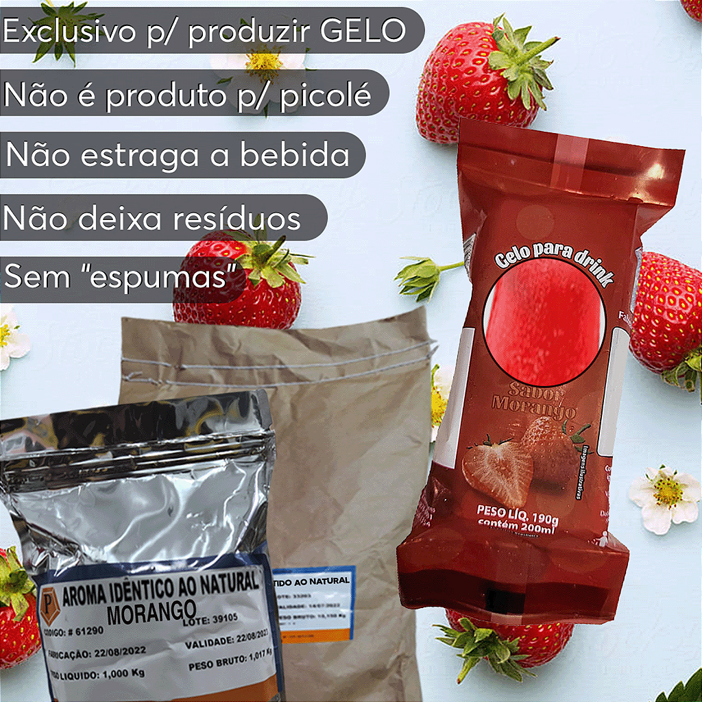 Aroma Concentrado em Pó para Gelo - Sabor Água de Coco - Biz Embalagens