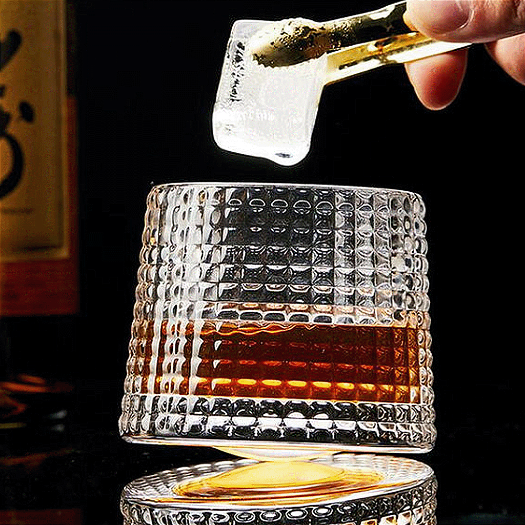 Copo De Whisky Giratório 360° Descompressão Com Base Inox Bebidas