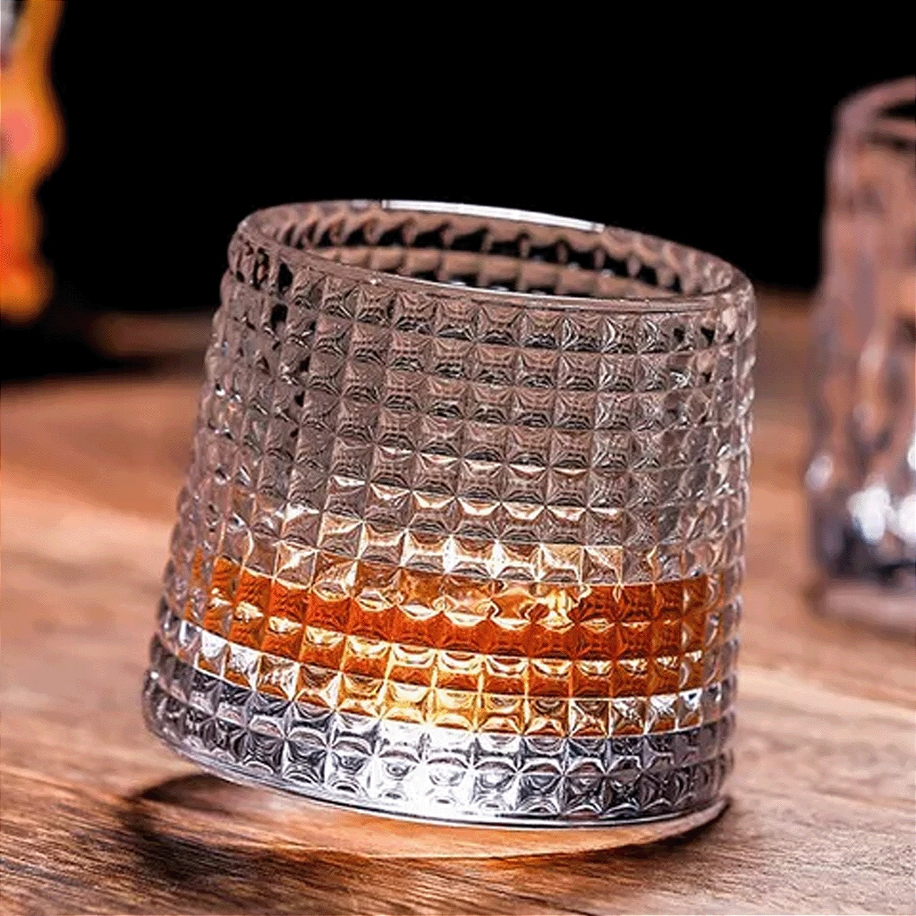 Copo De Whisky Giratório 360° Descompressão Com Base Inox Bebidas