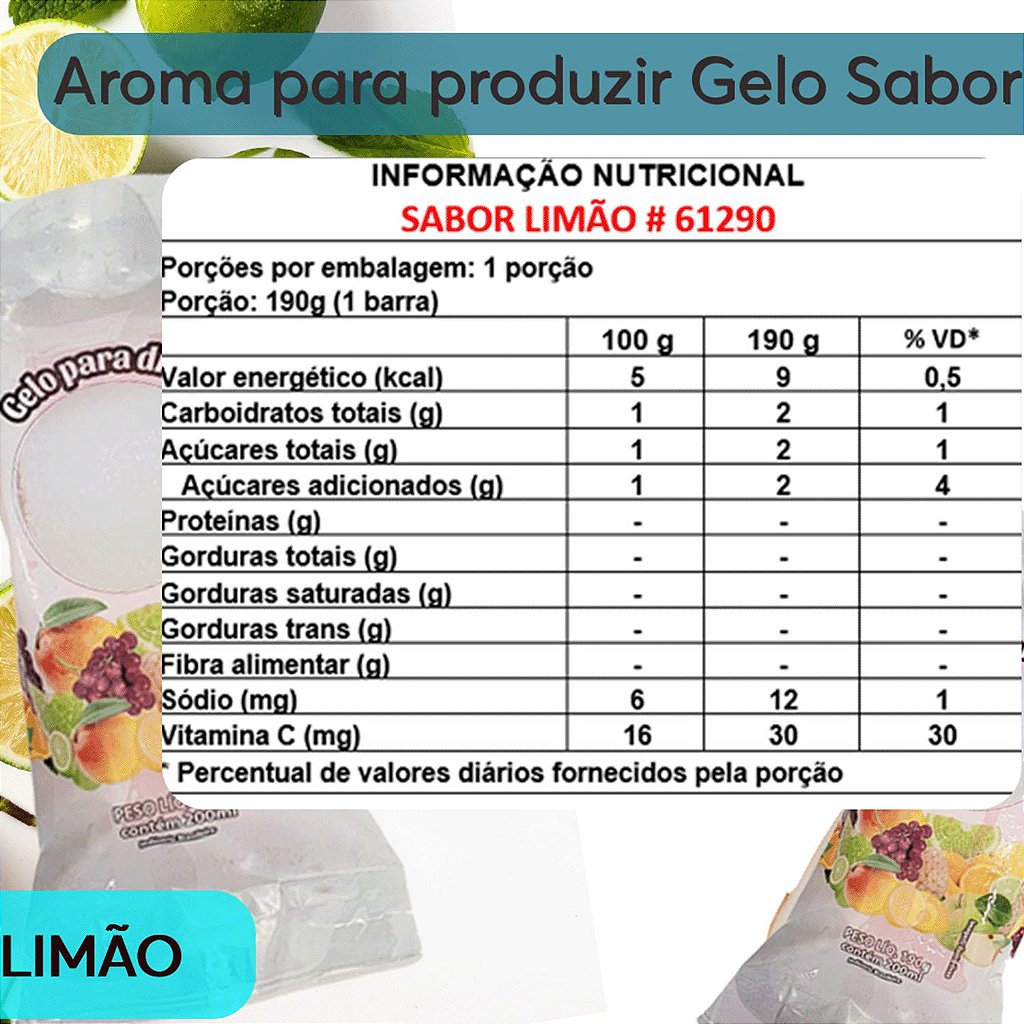 Aroma Concentrado em Pó para Gelo - Sabor Água de Coco - Biz Embalagens